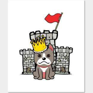 Cute grey dog is king of the castle Posters and Art